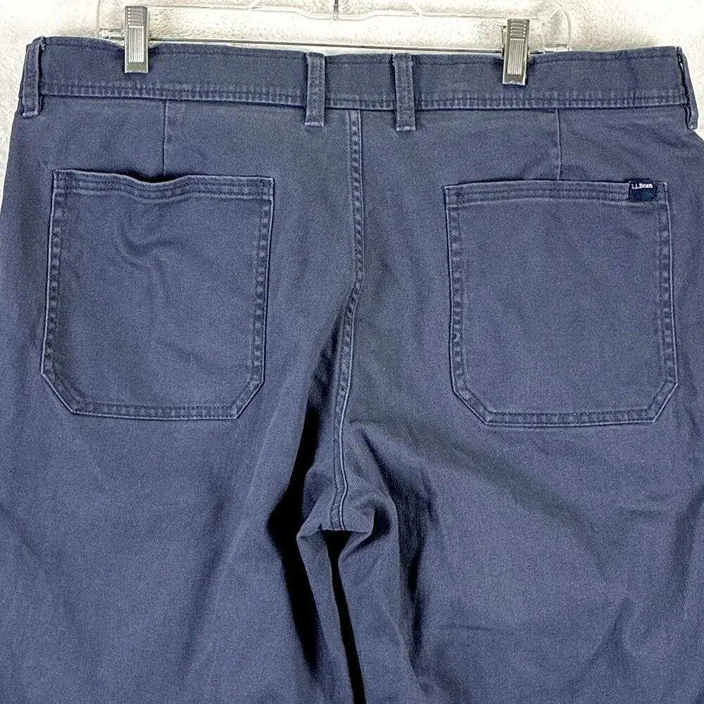 VTG LL Bean Pants Mens 38x32 Blue Twill Field Trousers Preppy Outdoors Workwear